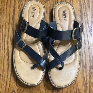 Born Black leather sandals